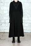 Marc le bihan double stitching long skirt 2180 black